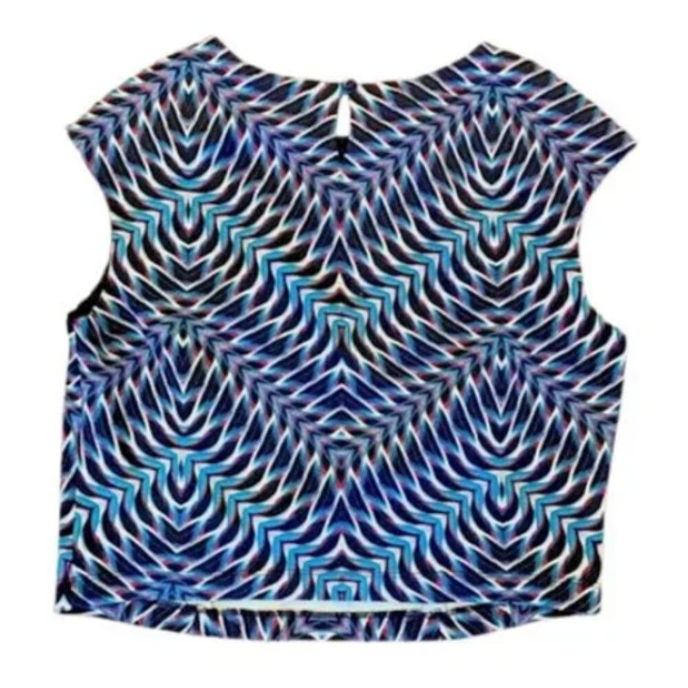 Bisou Bisou Cap Sleeve Pullover Scuba Crop Top